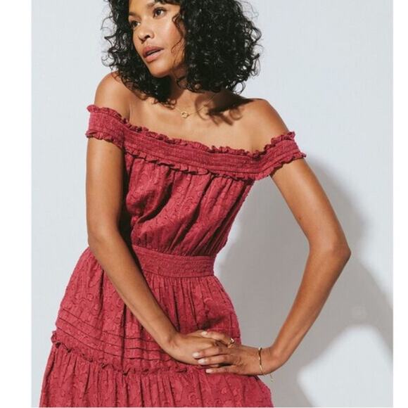 NWT Cleobella Alivia Ankle Dress in Berry maxi organic cotton sz M - Picture 3 of 11